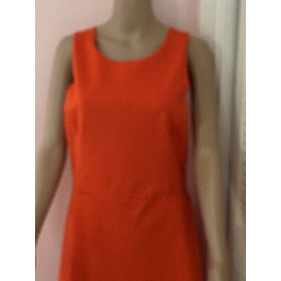 Banana Republic Orange Sleeveless Midi Dress Size 8 Criss Cross Back Pockets - Picture 2 of 10